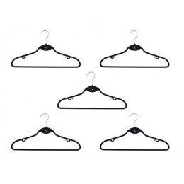 Wieszak flokowany Roxi komplet 5 szt. - czarny