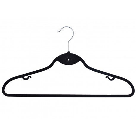 Wieszak flokowany Roxi komplet 5 szt. - czarny