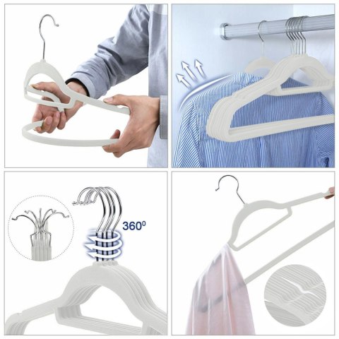 Wieszak welurowy Maxi komplet 10 szt - szary