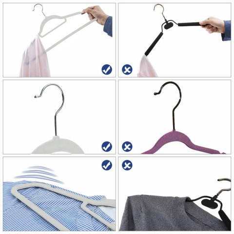 Wieszak welurowy Maxi komplet 10 szt - szary