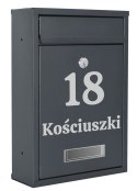 Skrzynka pocztowa na listy Gustav antracyt z napisami