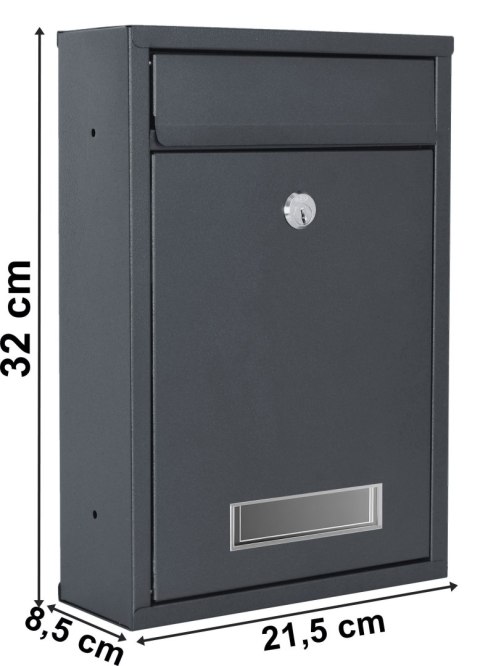 Skrzynka pocztowa na listy Gustav antracyt z napisami