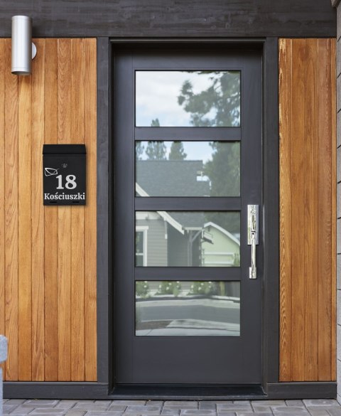 Skrzynka pocztowa na listy Odvin czarna z napisami