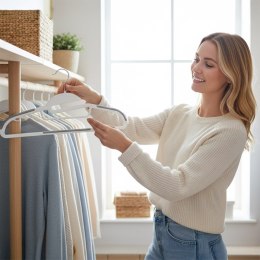 Wieszak Flexi komplet 20 sztuk biało-szary