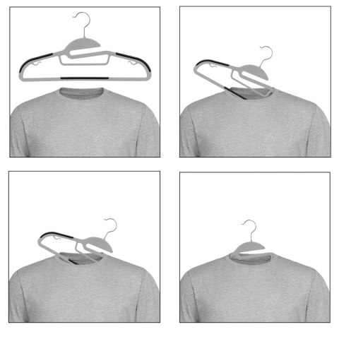 Wieszak Flexi komplet 20 sztuk szaroczarny