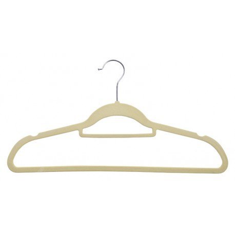 Wieszak welurowy Maxi komplet 10 szt - beżowy