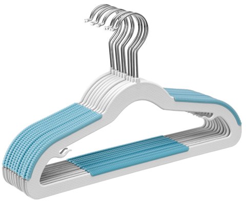 Wieszaki dziecięce KIDSI komplet 10 sztuk szaro-niebieskie