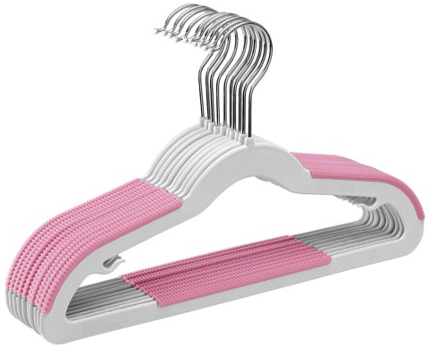 Wieszaki dziecięce KIDSI komplet 10 sztuk szaro-różowe