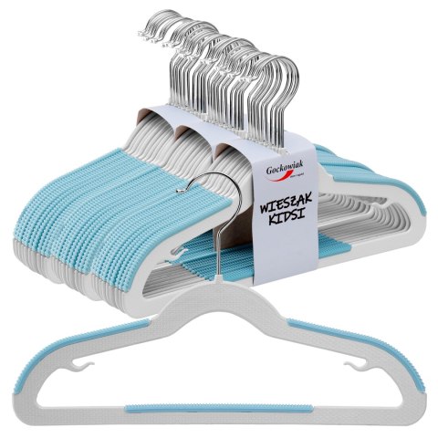 Wieszaki dziecięce KIDSI komplet 30 sztuk szaro-niebieskie