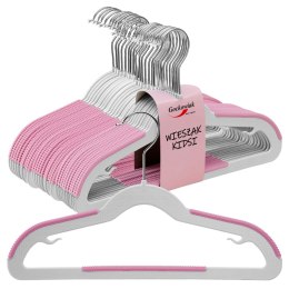 Wieszaki dziecięce KIDSI komplet 30 sztuk szaro-różowe