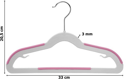 Wieszaki dziecięce KIDSI komplet 30 sztuk szaro-różowe