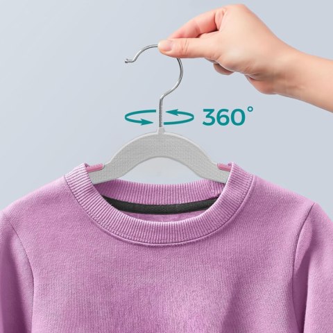 Wieszaki dziecięce KIDSI komplet 30 sztuk szaro-różowe