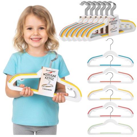 Wieszaki dziecięce KIDSI komplet 30 sztuk wielokolorowe