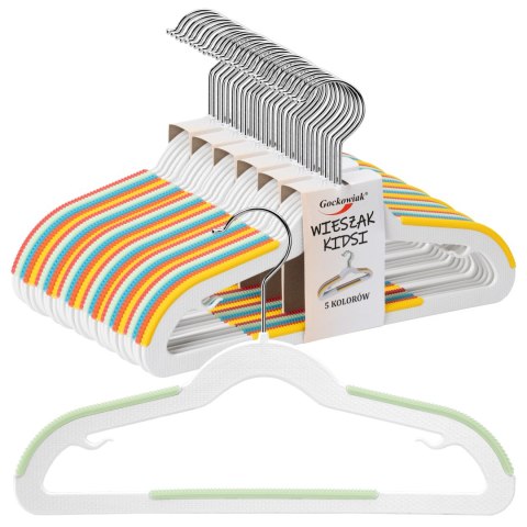 Wieszaki dziecięce KIDSI komplet 30 sztuk wielokolorowe