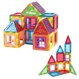 Zestaw Klocki Mgnetyczne Konstrukcyjne Edukacyjne Kolorowe 70el