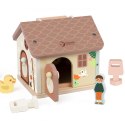 CLASSIC WORLD Drewniany Domek Sensoryczny Edukacyjny z Zamkami Kluczykami 11el. 18m+