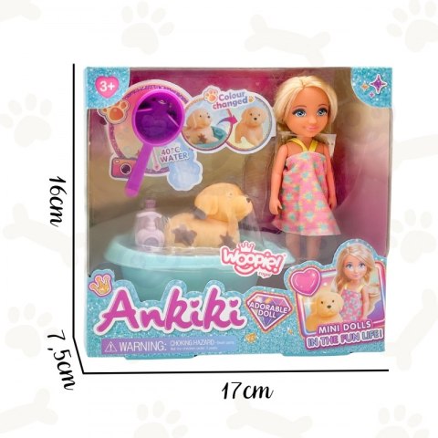 WOOPIE ROYAL Laleczka z Pieskiem Wanną i Akcesoriami Do Pielęgnacji Pupila