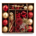 Zestaw bombek choinkowych MARIEN CZERWONO-ZŁOTY 70 sztuk