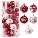 Zestaw bombek na choinkę SAPIN CZERWONO-BIAŁY 30 szt
