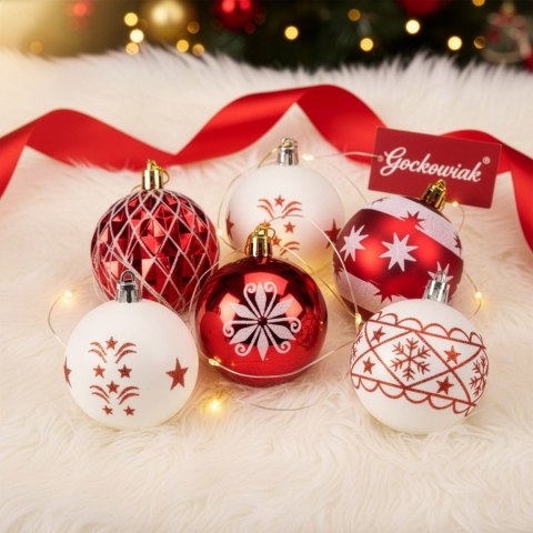 Zestaw bombek na choinkę SAPIN CZERWONO-BIAŁY 30 szt