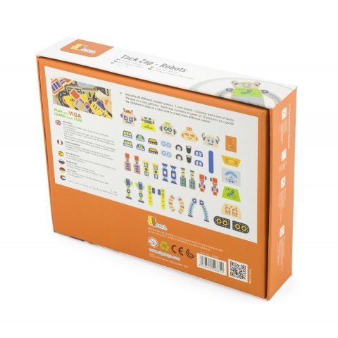 VIGA Drewniana Przybijanka Roboty 45 elementów Montessori