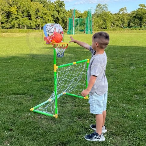 WOOPIE Zestaw 2w1 Koszykówka Bramka do Piłki Nożnej+ Piłki