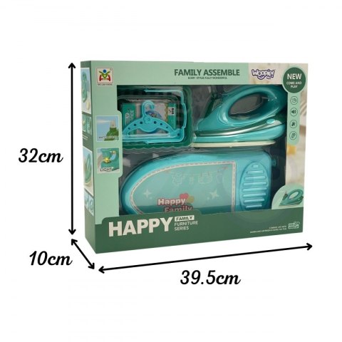 WOOPIE Zestaw do Prasowania 2w1 Deska Żelazko + Kosz na Pranie 6 el.