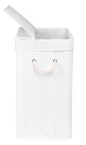 Kosz na pranie bambusowy z pokrywą SOREN 80L biały