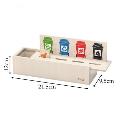 VIGA Układanka Gra edukacyjna drewniana do nauki sortowania śmieci 3+