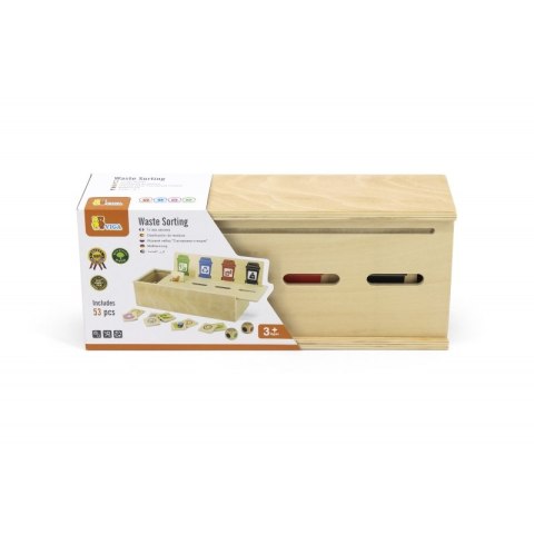 VIGA Układanka Gra edukacyjna drewniana do nauki sortowania śmieci 3+