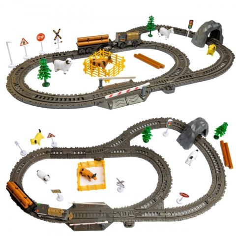 WOOPIE Kolejka Elektryczna Lokomotywa Retro Farma Tor XL 66 el.