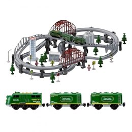 WOOPIE Nowoczesna Kolejka Elektryczna Tor XXL Lokomotywa Cargo Zestaw 128 el.