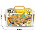 WOOPIE Piasek Kinetyczny 1,5 kg Zestaw XXL Plac Budowy Stolik z Foremkami i Pojazdami