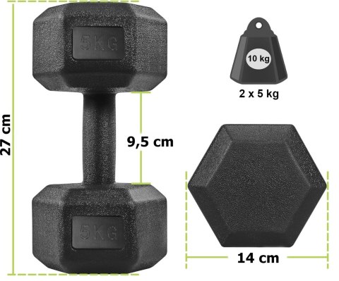 Zestaw 2 hantli OLIMP hantle 2x5 kg