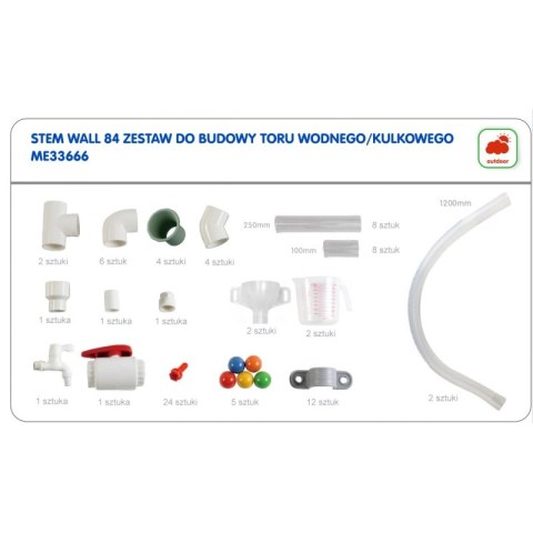 MASTERKIDZ System Rur Do Tablicy STEM 84 Elementów Tor Wodny Kulkowy