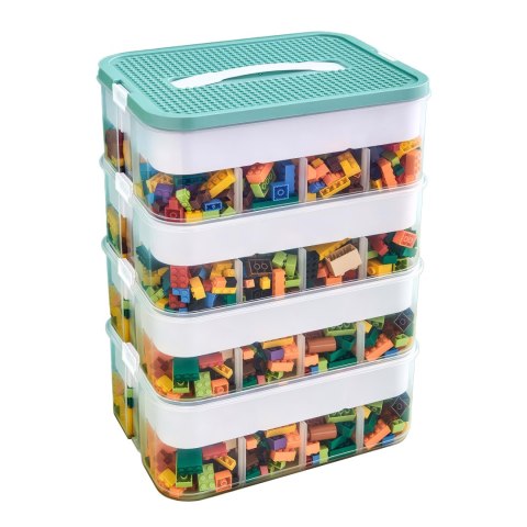 Pudełko 4-piętrowe na zabawki klocki LEGOS