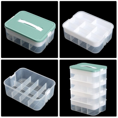 Pudełko 4-piętrowe na zabawki klocki LEGOS