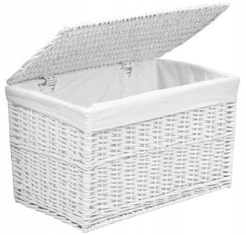 Zestaw białych kufrów wiklinowych 3 szt