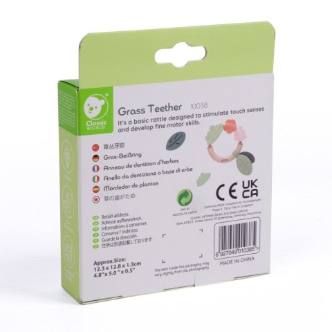 CLASSIC WORLD Drewniana Grzechotka Sensoryczna Gryzak 2w1 0+