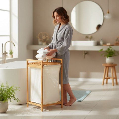 Kosz na pranie lub zabawki bambusowy HANOI 1 przegroda