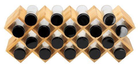 Stojak bambusowy na przyprawy KOCHEN 18 słoików