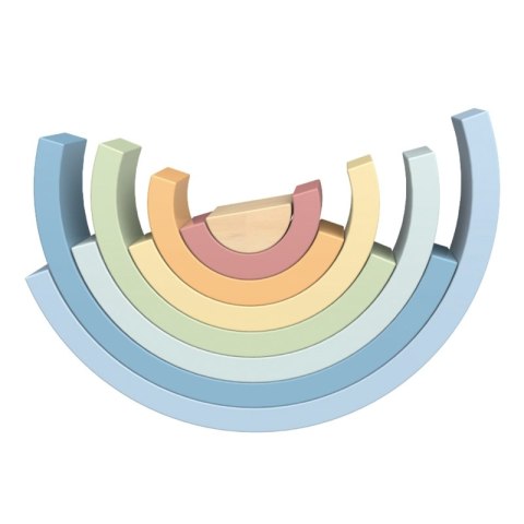 TOOKY TOY Pastelowa Układanka Drewniane Klocki Montessori Tęcza