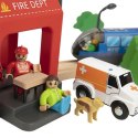 Tooky Toy Drewniana Kolejka Elektryczna Straż Pożarna Efekty Dźwiękowe 70 el.