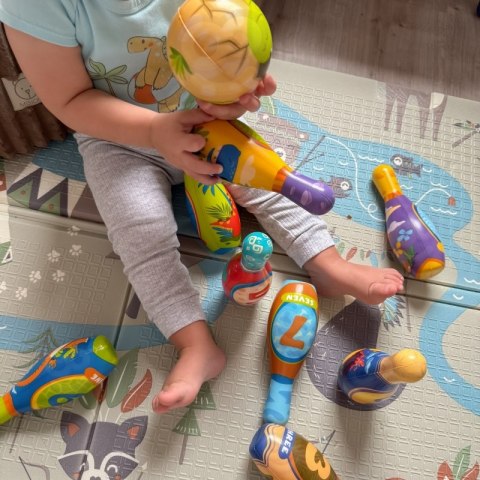 WOOPIE Gra Zręcznościowa Kręgle Dinozaury Zestaw 12el.