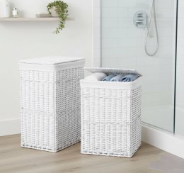 Zestaw koszy wiklinowych białych 72L I 114L