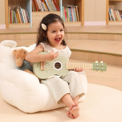 Viga Drewniane Ukulele Gitara Dla Dzieci Zielone Z Nutami 3+