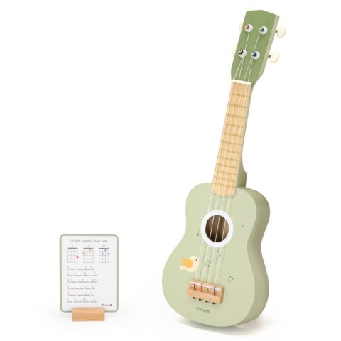 Viga Drewniane Ukulele Gitara Dla Dzieci Zielone Z Nutami 3+